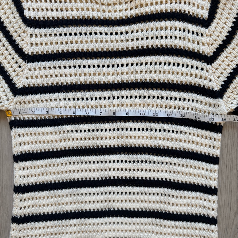 TROVATA Birds of Paradis Mer Loose Knit Antique Striped Crochet Dress Size XS - Picture 5 of 8